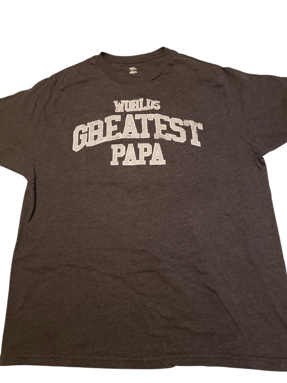 Graphic 'Greatest Papa' Short Sleeve Tee - Charcoal